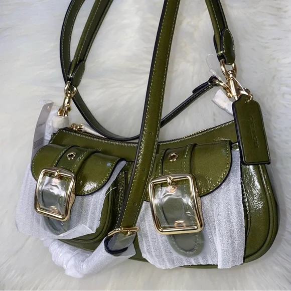 Coach leather purse Ashton Bag New olive color - Picture 5 of 14